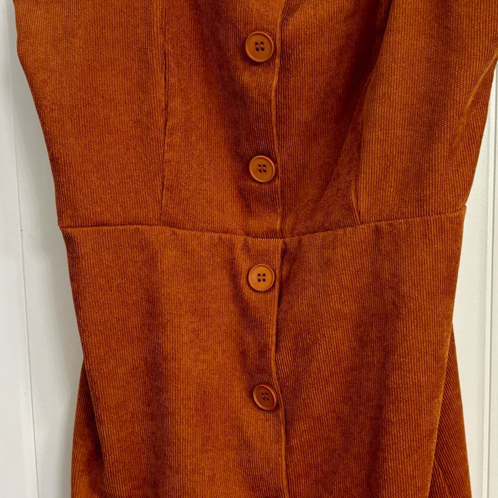 Shein Burnt Orange Corduroy Dress – Size S (4)